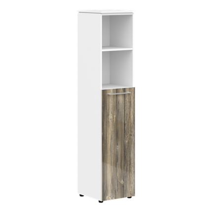 Шкаф высокий MORRIS  Дуб Базель/белый MHC 42.6 (429х423х1956) в Элисте - изображение