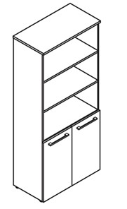 Шкаф высокий MORRIS  Дуб Базель/Венге MHC 85.5 (854х423х1956) в Элисте - предосмотр 2
