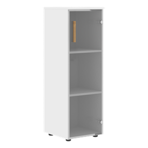 Средний шкаф колонна со стеклянной правой дверью  FORTA Белый FMC 40.2 (R) (399х404х801) в Элисте - предосмотр