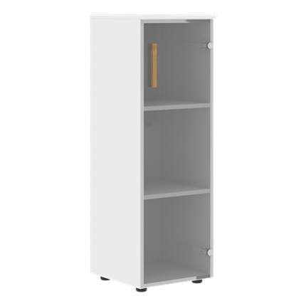 Средний шкаф колонна со стеклянной правой дверью  FORTA Белый FMC 40.2 (R) (399х404х801) в Элисте - изображение