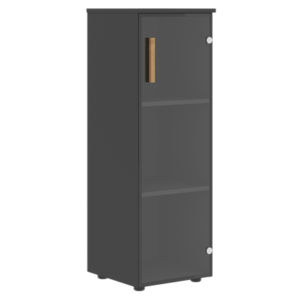 Шкаф колонна средний со стеклянной правой дверью FORTA Черный ГрафитFMC 40.2 (R) (399х404х801) в Элисте - изображение