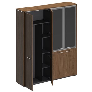 Шкаф комбинированный Velar, дуб табачный, (для одежды+со стеклом) (183х41х212) ВЛ 359 в Элисте