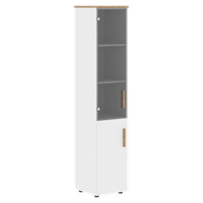 Шкаф колонна высокий с глухой дверью FORTA Белый-Дуб Гамильтон  FHC 40.2 (L/R) (399х404х1965) в Элисте - предосмотр