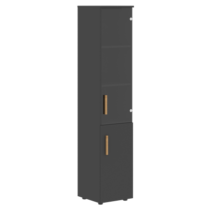 Высокий шкаф с глухой дверью колонна FORTA Черный Графит  FHC 40.2 (L/R) (399х404х1965) в Элисте - изображение