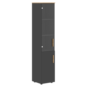Высокий шкаф колонна с глухой дверью FORTA Графит-Дуб Гамильтон  FHC 40.2 (L/R) (399х404х1965) в Элисте