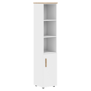 Высокий шкаф колонна с глухой малой дверью правой FORTA Белый-Дуб Гамильтон FHC 40.5 (R) (399х404х1965) в Элисте - предосмотр