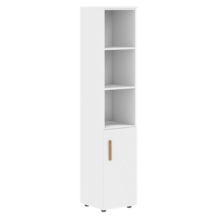 Шкаф колонна высокий с глухой малой дверью правой FORTA Белый FHC 40.5 (R) (399х404х1965) в Элисте - изображение