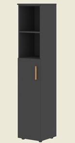 Высокий шкаф с глухой средней дверью  левой FORTA Черный Графит  FHC 40.6 (L) (399х404х1965) в Элисте - предосмотр