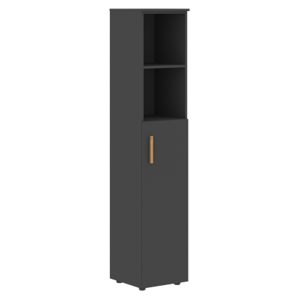 Высокий шкаф колонна с глухой средней дверью правой FORTA Черный Графит  FHC 40.6 (R) (399х404х1965) в Элисте - изображение