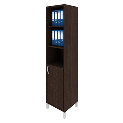 Шкаф для документов Борн, венге, дверь ДСП без замка + ниша, правый (48х45х207,4) 431-812 в Элисте - изображение