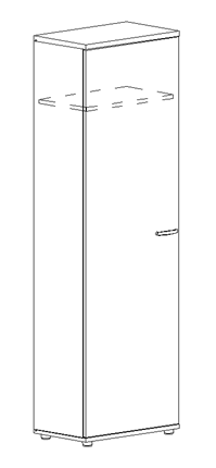 Шкаф для одежды узкий Albero (60х36,4х193) в Элисте - изображение