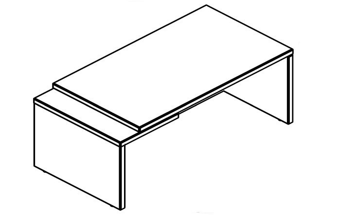 Стол директора Torr Z, TCT 209L, левый (2000x900x750), дуб девон в Элисте - изображение 1