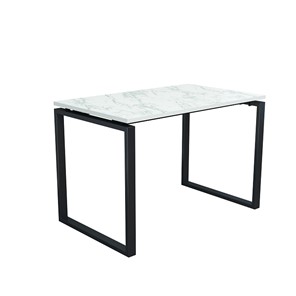 Стол для компьютера Янтарь 55.08 мрамор белый/металл черный в Элисте