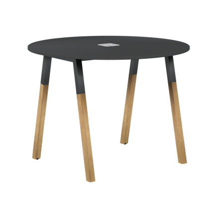 Стол для конференций малый FORTA Черный Графит-Черный Графит-Бук FRST 1020 (D=1020х733) в Элисте - изображение
