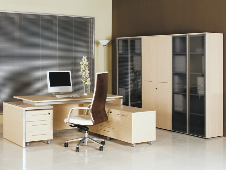 Офисный стол руководителя Reventon, зебрано песочный, левый (200х90х76) МЕ 131 в Элисте - изображение 11