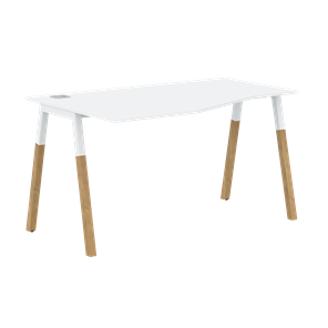 Письменный стол левый FORTA Белый-Белый-Бук  FCT 1367 (L) (1380х900(670)х733) в Элисте - предосмотр