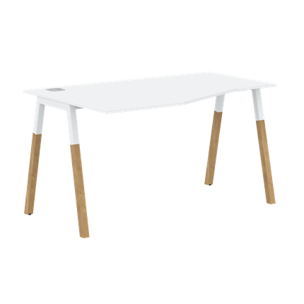 Письменный стол левый FORTA Белый-Белый-Бук  FCT 1367 (L) (1380х900(670)х733) в Элисте - изображение