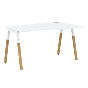 Письменный стол правый FORTA Белый-Белый-Бук  FCT 1367 (R) (1380х900(670)х733) в Элисте - предосмотр