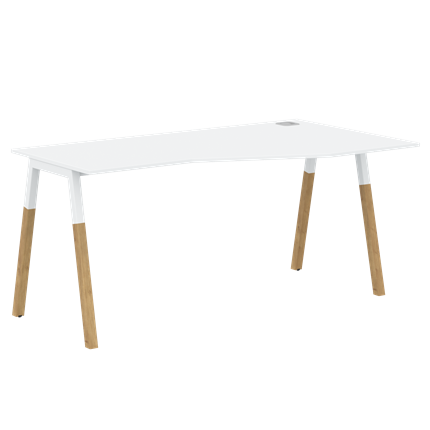 Письменный стол правый FORTA Белый-Белый-Бук  FCT 1567  (R) (1580х900(670)х733) в Элисте - изображение