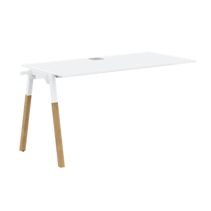 Переговорный стол FORTA Белый-Белый-Бук  FIST 1367  (1380х670х733) в Элисте - изображение