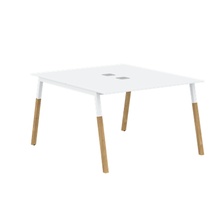 Переговорный стол FORTA Белый-Белый-Бук  FWST 1113 (1180x1346x733) в Элисте - изображение