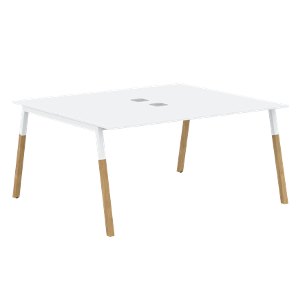 Переговорный стол FORTA Белый-Белый-Бук FWST 1513 (1580x1346x733) в Элисте - изображение