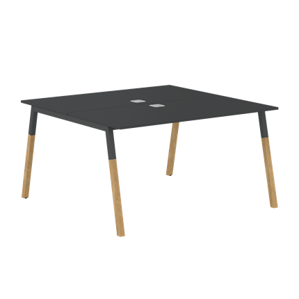Стол для переговоров FORTA Черный Графит-Черный Графит-Бук  FWST 1313 (1380x1346x733) в Элисте - изображение