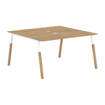 Переговорный стол FORTA Дуб Гамильтон-Белый-Бук  FWST 1313 (1380x1346x733) в Элисте - изображение