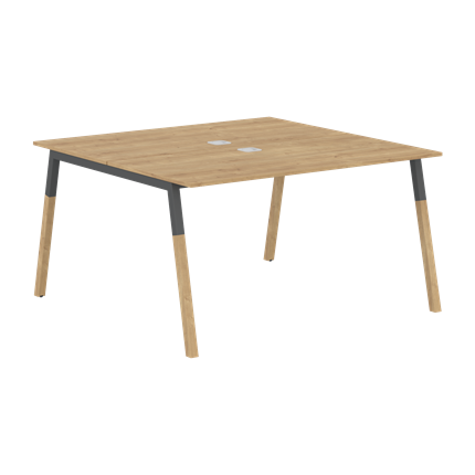 Переговорный стол FORTA Дуб Гамильтон-Черный графит-Бук FWST 1313 (1380x1346x733) в Элисте - изображение