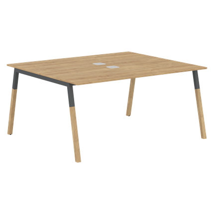 Переговорный стол FORTA Дуб Гамильтон-Черный графит-Бук FWST 1513 (1580x1346x733) в Элисте - изображение