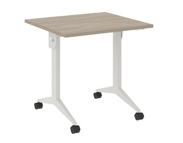 Складной мобильный стол X.M-0.7, Металл белый/Дуб Аттик в Элисте