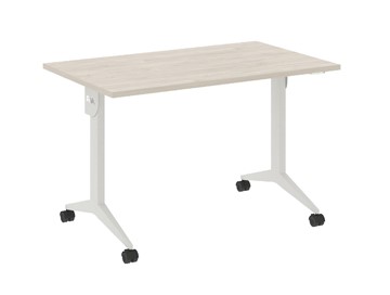 Складной мобильный стол X.M-2.7, Металл белый/Денвер светлый в Элисте
