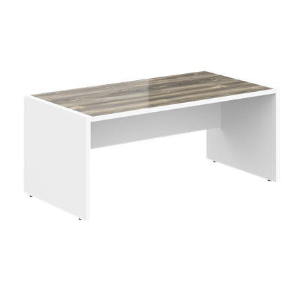 Офисный стол для руководителя MORRIS Дуб Базель/Белый MST 189 (1800x900x750) в Элисте - изображение