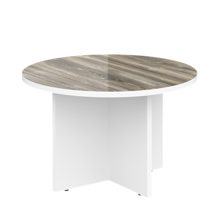 Стол круглый MORRIS Дуб Базель/Белый MCT 120 (D1200х750) в Элисте - изображение