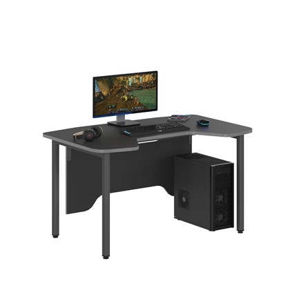 Компьютерный стол SKILLL SSTG 1385, (1360x850x747),  Антрацит /Металлик в Элисте - изображение