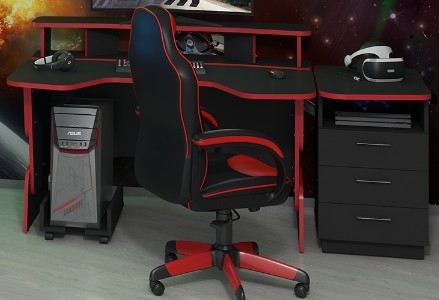 Геймерский стол SKILLL STG 1390,  Антрацит/ Красный в Элисте - изображение 5