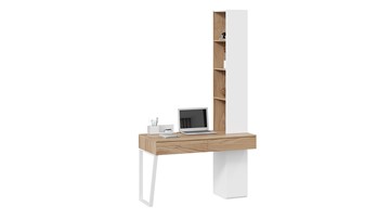Компьютерный стол со шкафом комбинированным Порто СМ-393.15.012 (Белый жемчуг/Яблоня беллуно/Белый софт) в Элисте