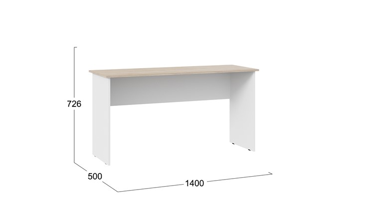 Рабочий стол Тип 14, 1400 (Дуб Сонома/Белый Ясень) в Элисте - изображение 2