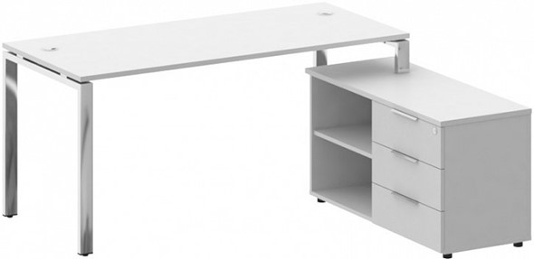 Стол для руководителя Metal system direct БГ.СРТ-4.8 П Белый в Элисте - изображение