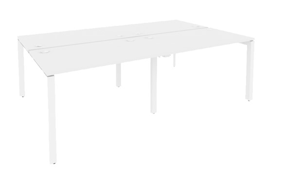 Офисный стол на металлокаркасе O.MP-D.RS-4.2.8 Белый/Белый бриллиант в Элисте - изображение