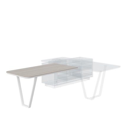 Брифинг (стол приставной)  для 4-5 посетителей LINE Дуб-серый-белый СФ-573415.1 (1520х810х762) в Элисте - изображение