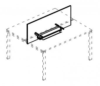 Экран настольный фронтальный для стола 100 с двумя кабель-каналами А4, (105x50x1.8) белый премиум / металлокаркас белый, А4 Б 846 БП в Элисте