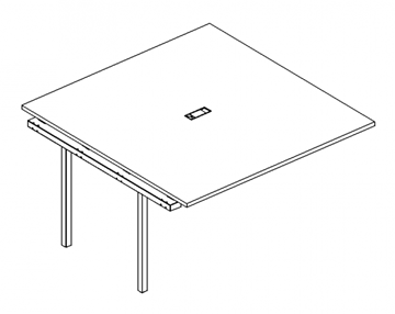 Секция стола для переговоров с металлокаркасом DUE А4, (140x144x75) белый премиум / металлокаркас белый, А4 Б2 135-1 БП в Элисте