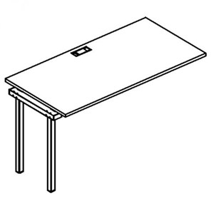 Секция стола рабочей станции на каркасе DUE А4, (140x70x75) белый премиум / металлокаркас белый, А4 Б2 014-1 БП в Элисте