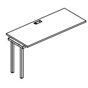 Секция стола рабочей станции на каркасе DUE А4, (160x60x75) белый премиум / металлокаркас белый, А4 Б2 005-1 БП в Элисте