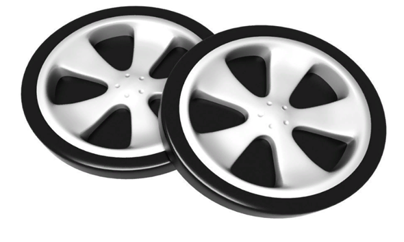Комплект пластиковых колес (2 шт.) в Элисте - изображение