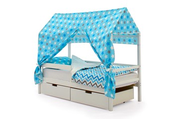 Крыша текстильная для кровати-домика Svogen (звезды, голубой) в Элисте - предосмотр