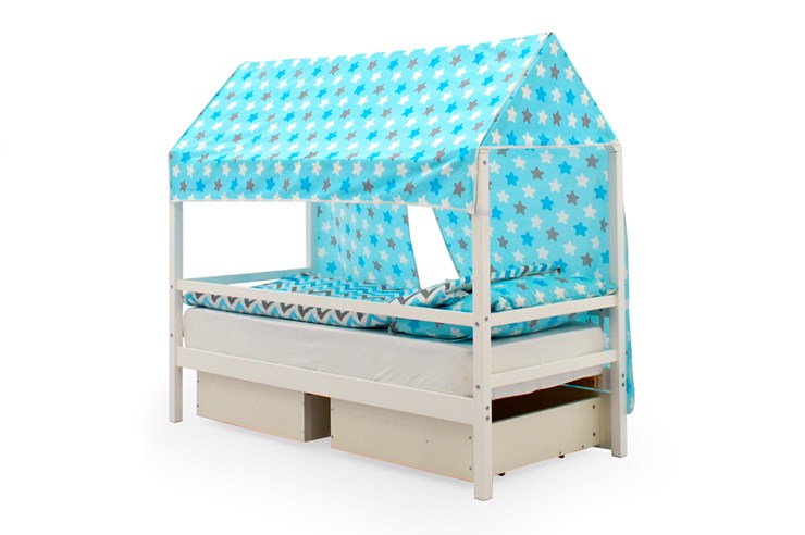 Крыша текстильная для кровати-домика Svogen (звезды, голубой) в Элисте - изображение 2