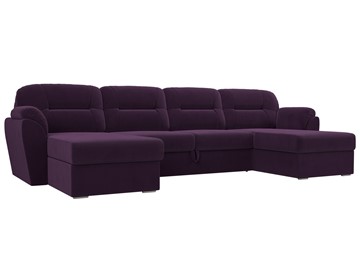 Большой П-образный диван Бостон, Фиолетовый (велюр) в Элисте - предосмотр