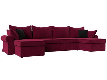 Большой П-образный диван Элис, Бордовый (микровельвет) в Элисте - предосмотр